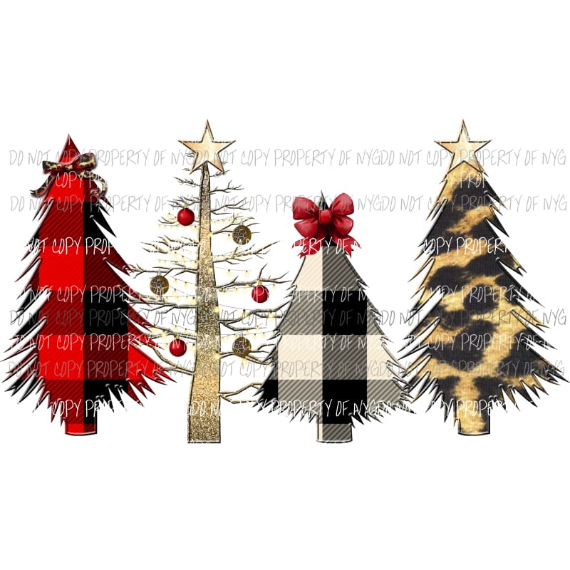 Christmas Trees Leopard # 11 Sublimation transfers Heat Transfer