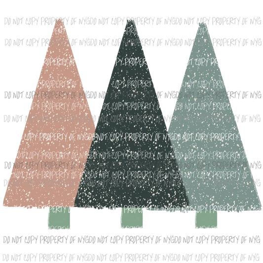 Christmas trees trio # 7 Christmas Sublimation transfers Heat Transfer