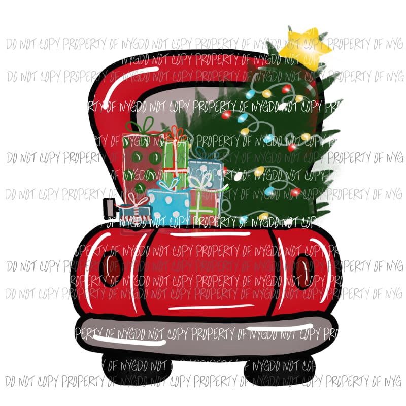 Christmas Truck red # 8 Sublimation transfers Heat Transfer
