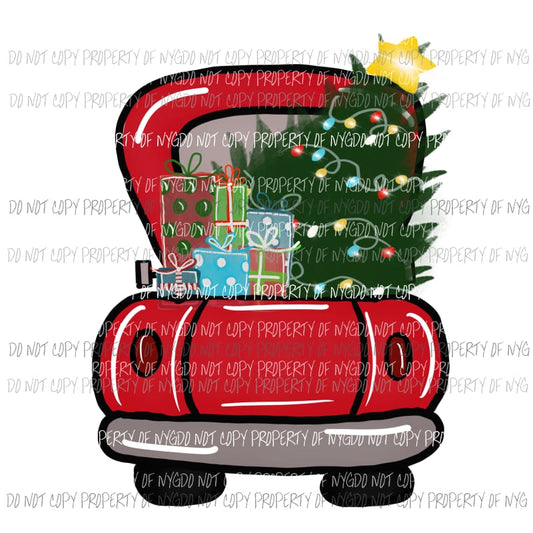 Christmas Truck red # 8 Sublimation transfers Heat Transfer