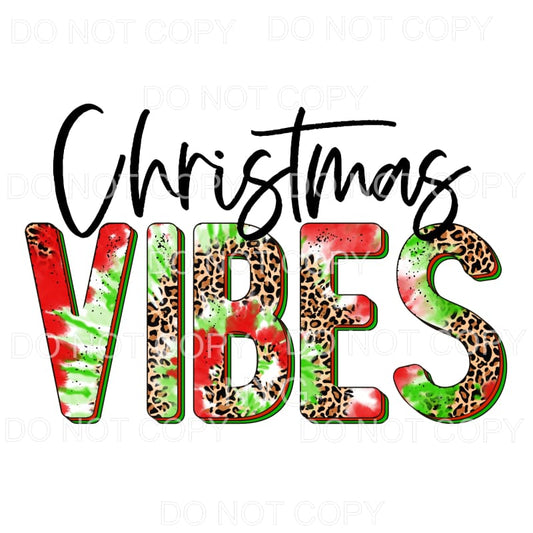 Christmas Vibes Red Green Tie Dye Leopard #1117 Sublimation 