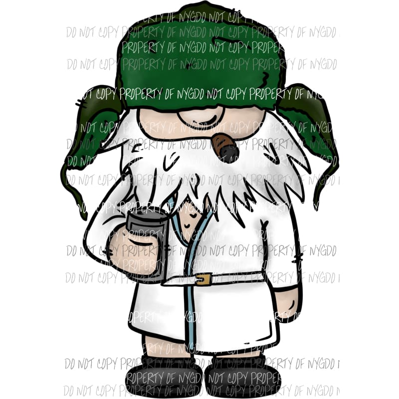 Cigar Santa Green Hat Christmas Vacation Sublimation transfers Heat Transfer