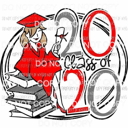 Class of 2020 circle red gray Sublimation transfers Heat Transfer