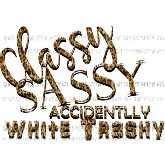 Classy sassy white trashy leopard Sublimation transfers Heat Transfer