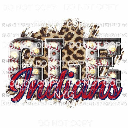 CLE Indians baseball marquee Cleveland leopard Sublimation transfers Heat Transfer