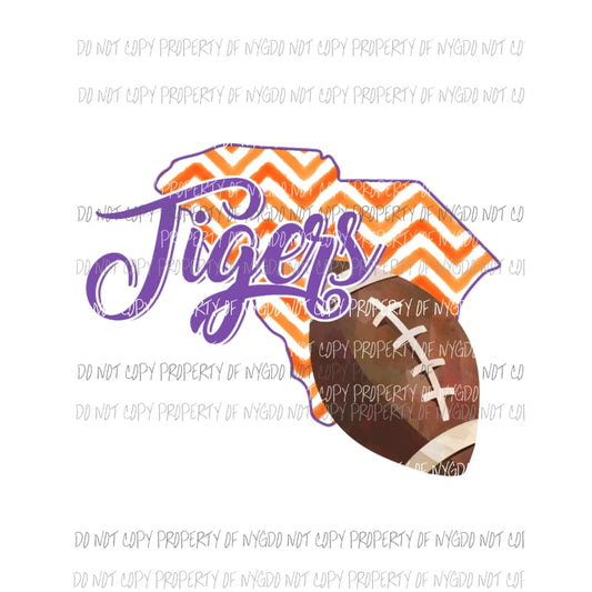Clemson Tigers football chevron state Sublimation transfers Heat Transfer