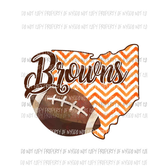 Cleveland Browns football chevron state Sublimation transfers Heat Transfer