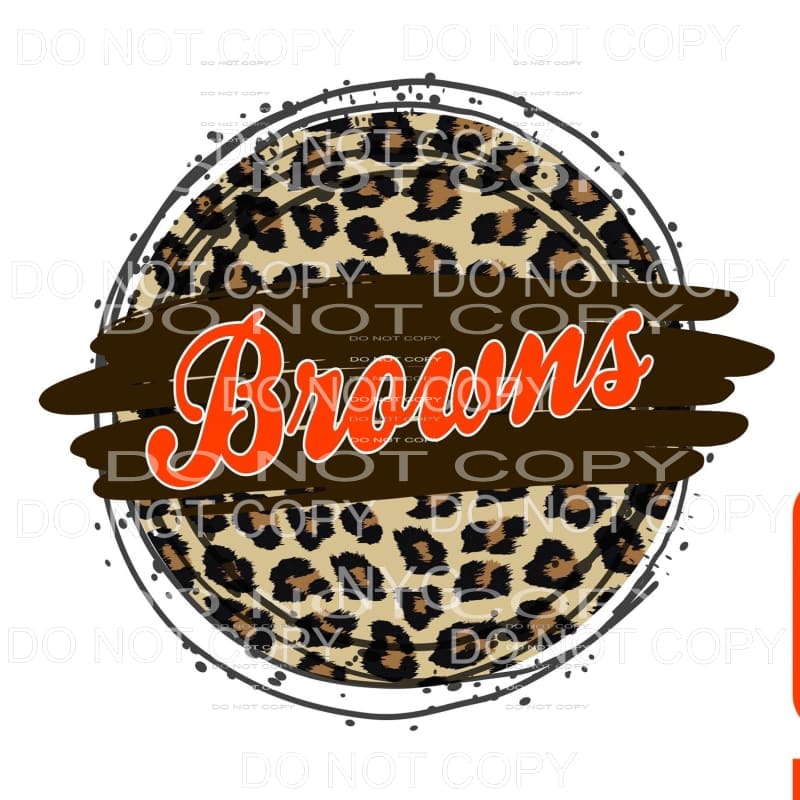 Cleveland Browns Football Orange Brown Brush Stroke Leopard 