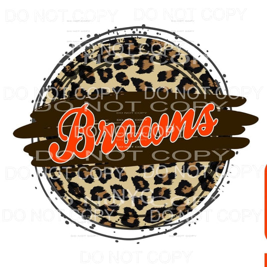 Cleveland Browns Football Orange Brown Brush Stroke Leopard 