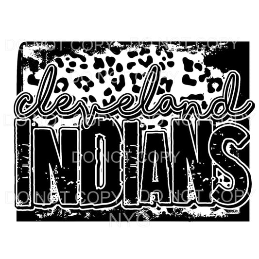 Cleveland Indians Baseball Black Leopard Sublimation 