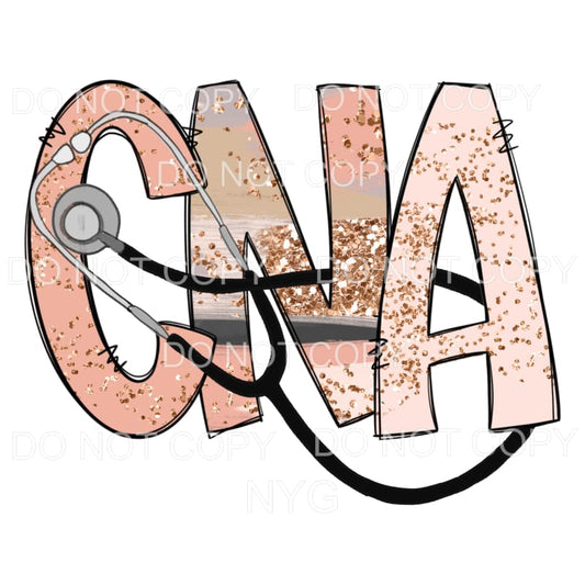 CNA Certified Nursing Assistant Pink Glitter Stethoscope 