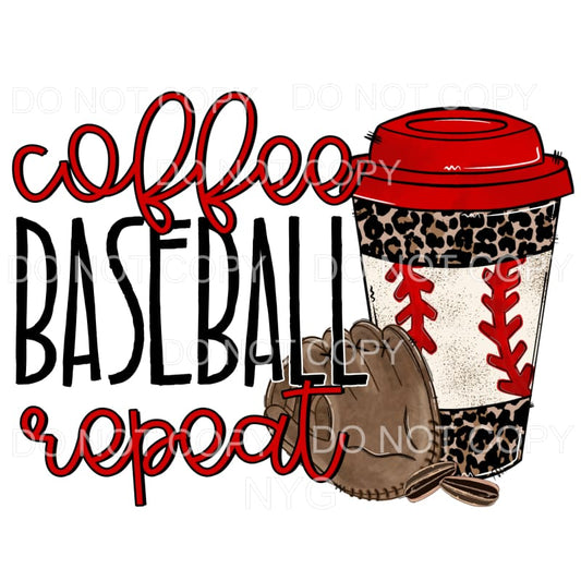 Coffee Baseball Repeat Leopard Cup Glove Sublimation 