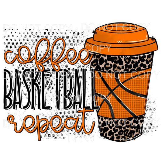 Coffee Basketball Repeat Leopard Orange Cup Sublimation 