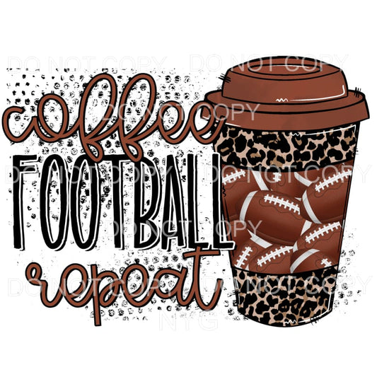 Coffee Football Repeat Leopard Brown Cup Sublimation 