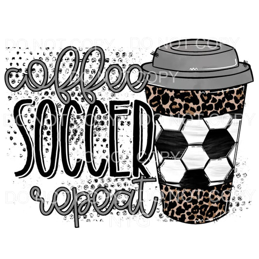 Coffee Soccer Repeat Leopard Gray Cup Sublimation transfers 