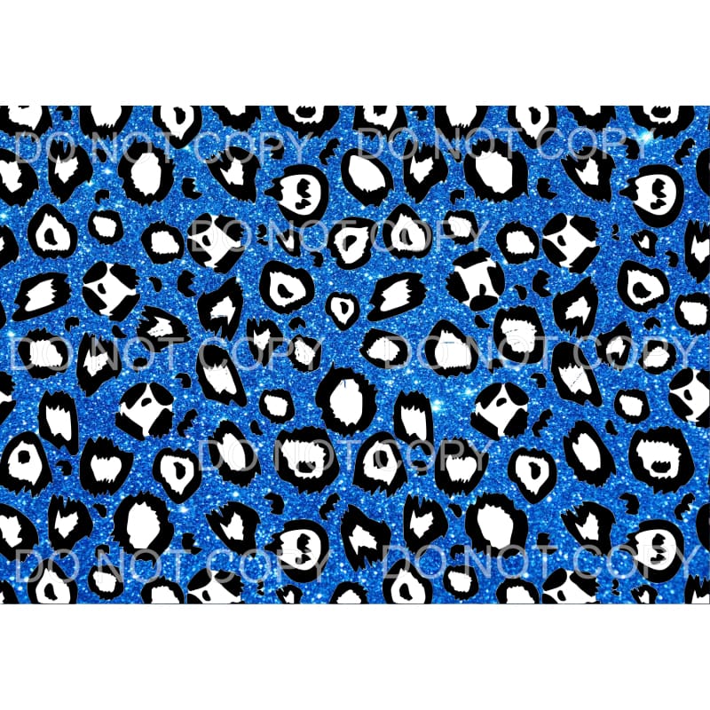 Columbia Blue Leoaprd Glitter Sheet #265 Sublimation 