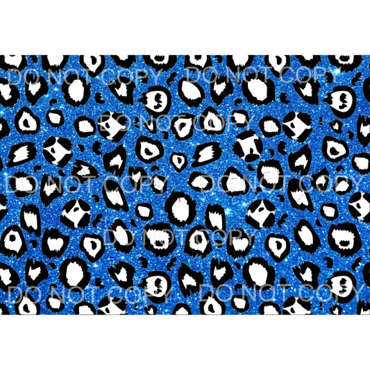 Columbia Blue Leoaprd Glitter Sheet #265 Sublimation 