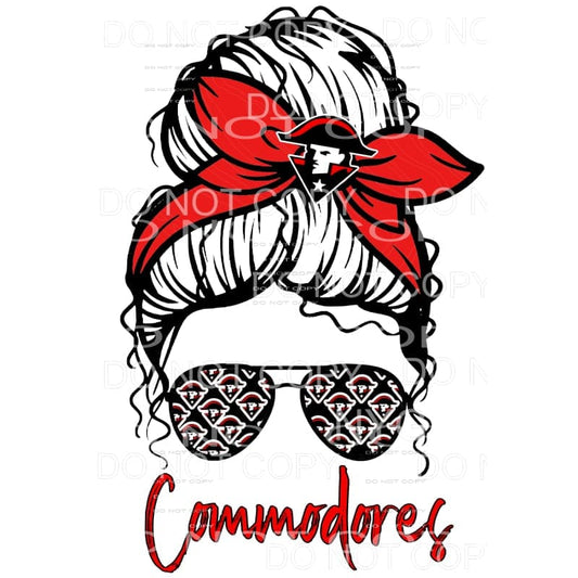 Commodores Messy Bun # 581 Sublimation transfers - Heat 
