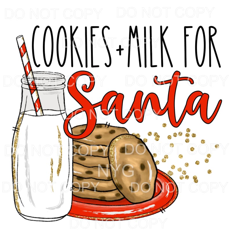 Cookies and Milk For Santa Sublimation transfers - Heat 