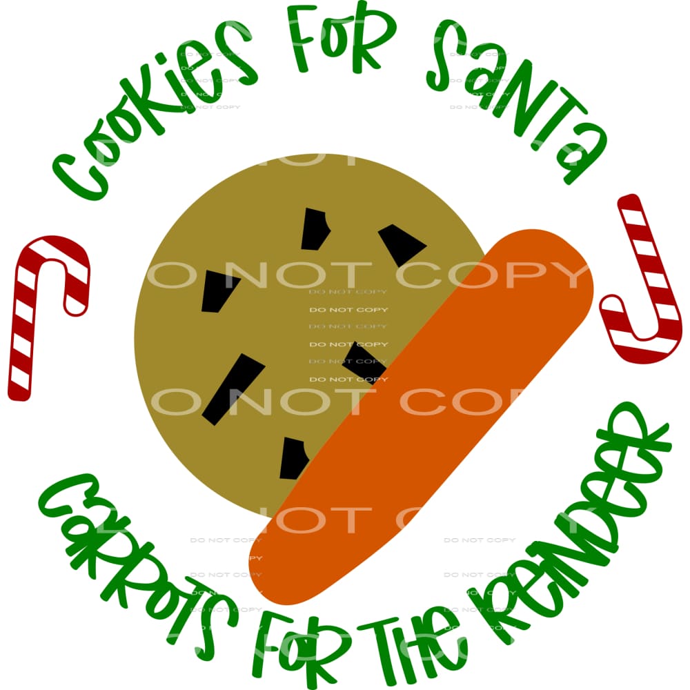 cookies for santa carrots for the reindeer #7395 Sublimation