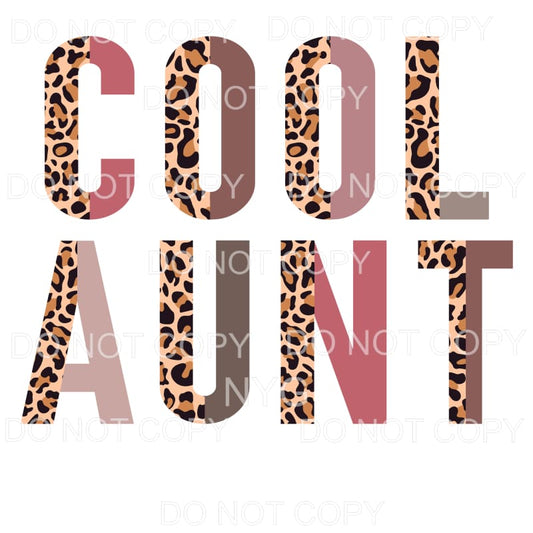 Cool Aunt Half Leopard Neutral Sublimation transfers - Heat 