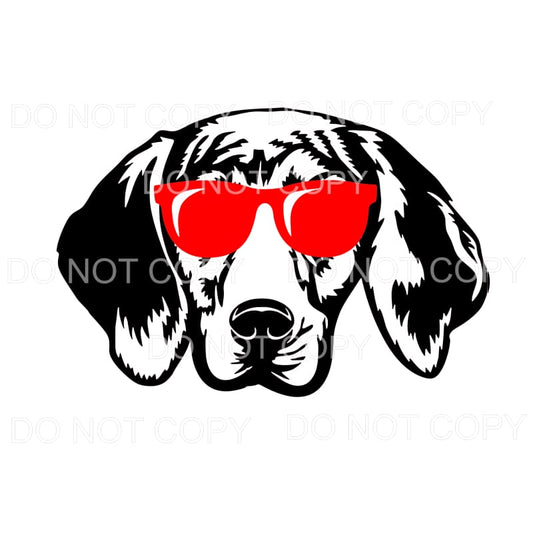 Cool Houn Dawg With Red Glasses Football #1 Sublimation 