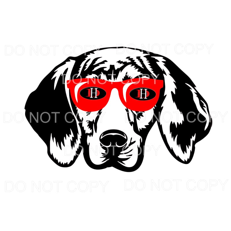 Cool Houn Dawg With Red Glasses Football #2 Sublimation 