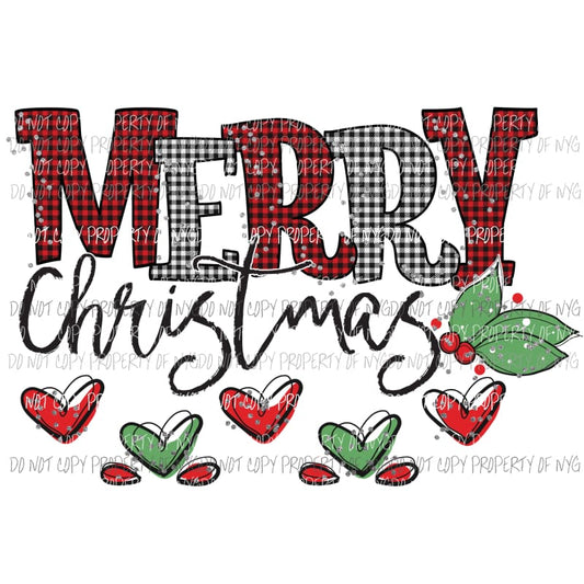 Copy of Merry Christmas mixed plaid # 2 Sublimation transfers Heat Transfer
