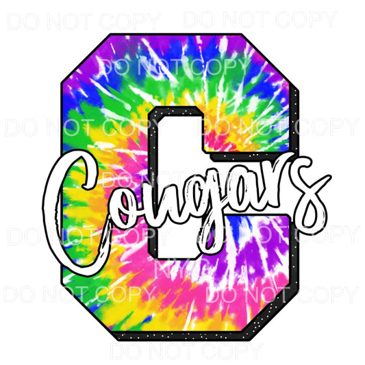 Cougars Tie Dye Sublimation transfers - Heat Transfer