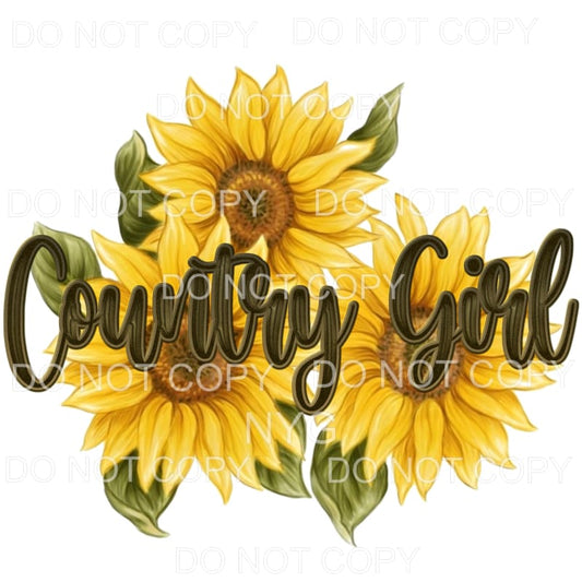 Country Girl Sunflowers Sublimation transfers - Heat 