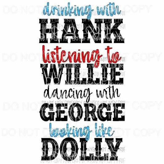 Country Singers sublimation transfers Heat Transfer