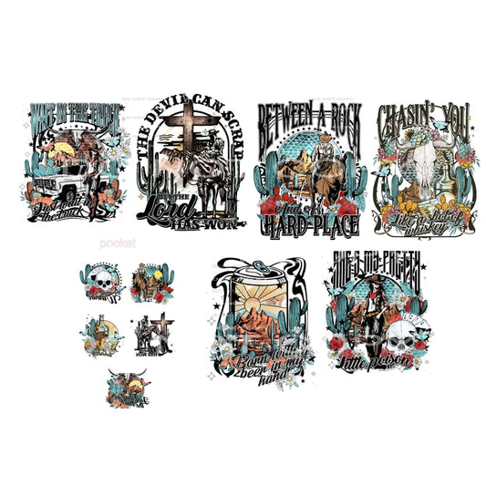 COUNTRY WESTERN BUNDLE # 11 plus pockets Sublimation