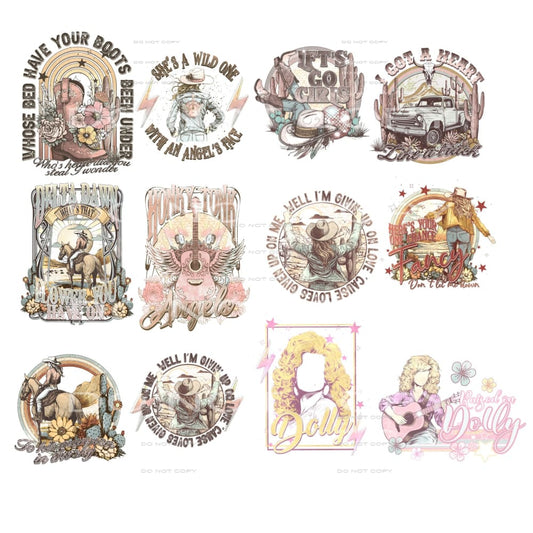COUNTRY WESTERN BUNDLE # 56 Sublimation transfers - Heat