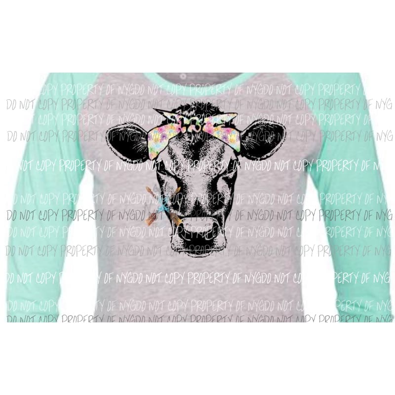 Cow #12 Sublimation transfer Pastel 10 x 9 Heat Transfer