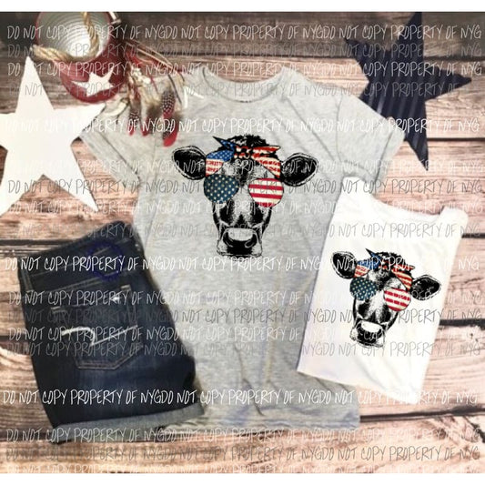 Cow flag Bandanna and glasses sublimation transfer Heat Transfer