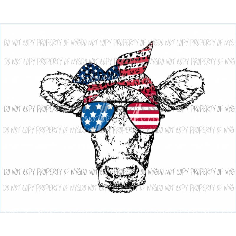 COW flag sunglasses head-wrap black leopard drawing Sublimation transfers Heat Transfer