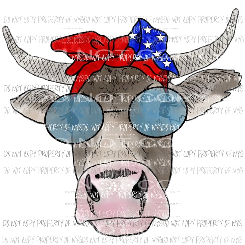 Cow with glasses Sublimation transfers Heat Transfer