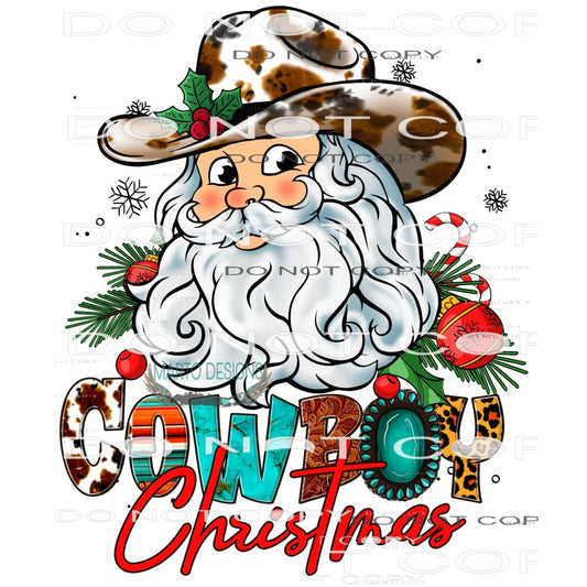 Cowboy Christmas #8347 Sublimation transfers - Heat Transfer