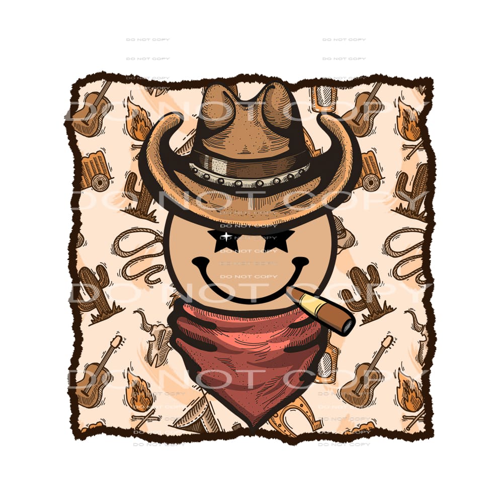 Cowboy Emoji #5705 Sublimation transfers - Heat Transfer