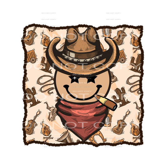 Cowboy Emoji #5705 Sublimation transfers - Heat Transfer