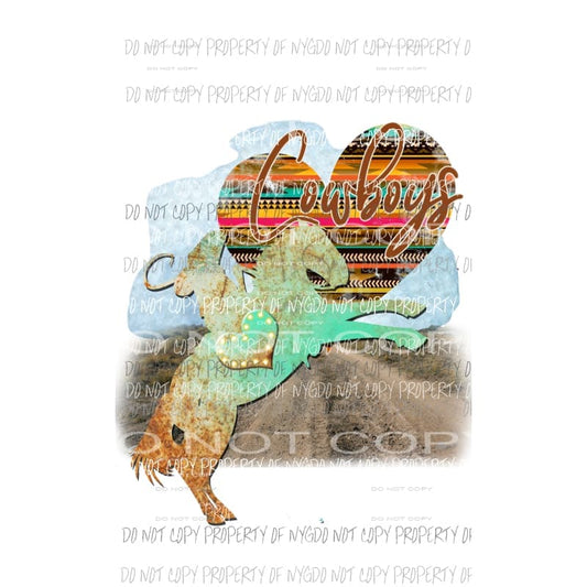 Cowboys Heart Sublimation transfers Heat Transfer
