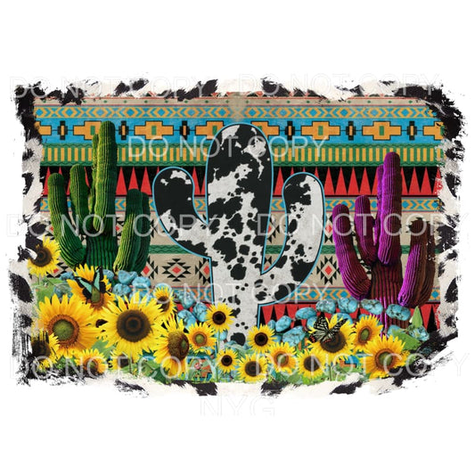 cowhide cactus sunflower Sublimation transfers - Heat 