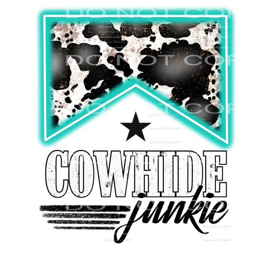 Cowhide Junkie Neion Turquoise #2463 Sublimation transfers -