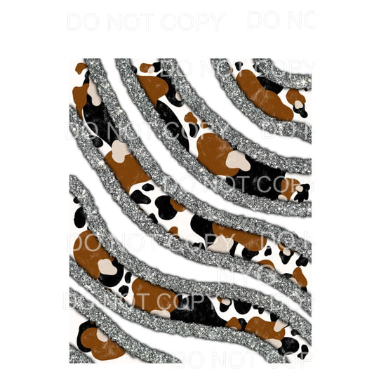Cowhide Silver White Sheet Sublimation transfers - Heat 