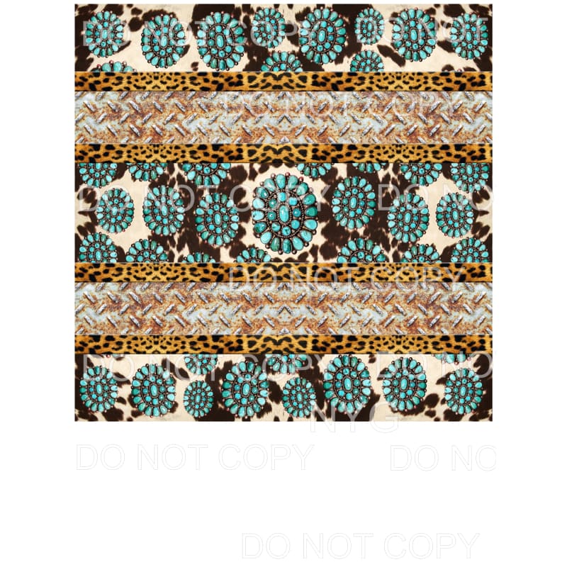 Cowhide Turquoise Gemstone Sheet #1 Sublimation transfers - 