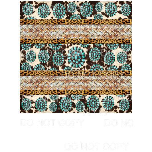 Cowhide Turquoise Gemstone Sheet #1 Sublimation transfers - 