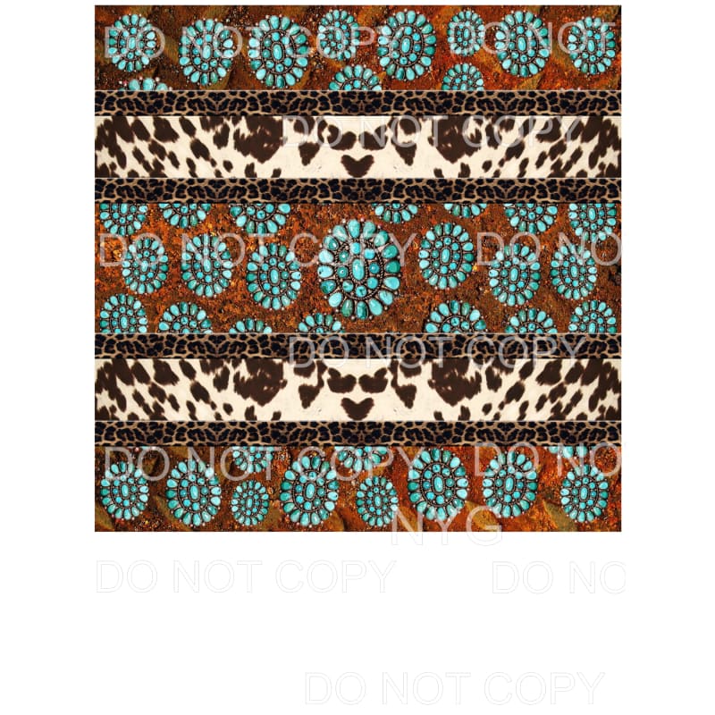 Cowhide Turquoise Gemstone Sheet #2 Sublimation transfers - 