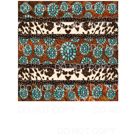Cowhide Turquoise Gemstone Sheet #2 Sublimation transfers - 