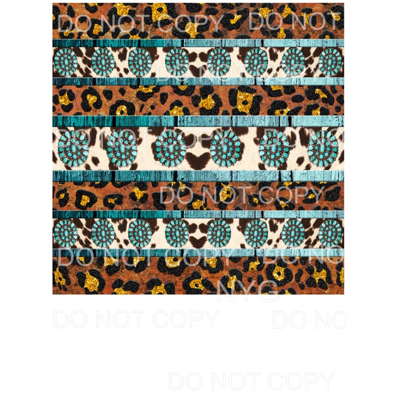 Cowhide Turquoise Gemstone Sheet #3 Sublimation transfers - 