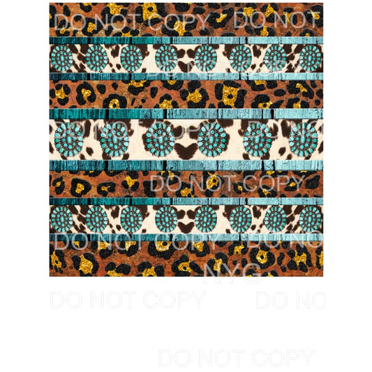 Cowhide Turquoise Gemstone Sheet #3 Sublimation transfers - 